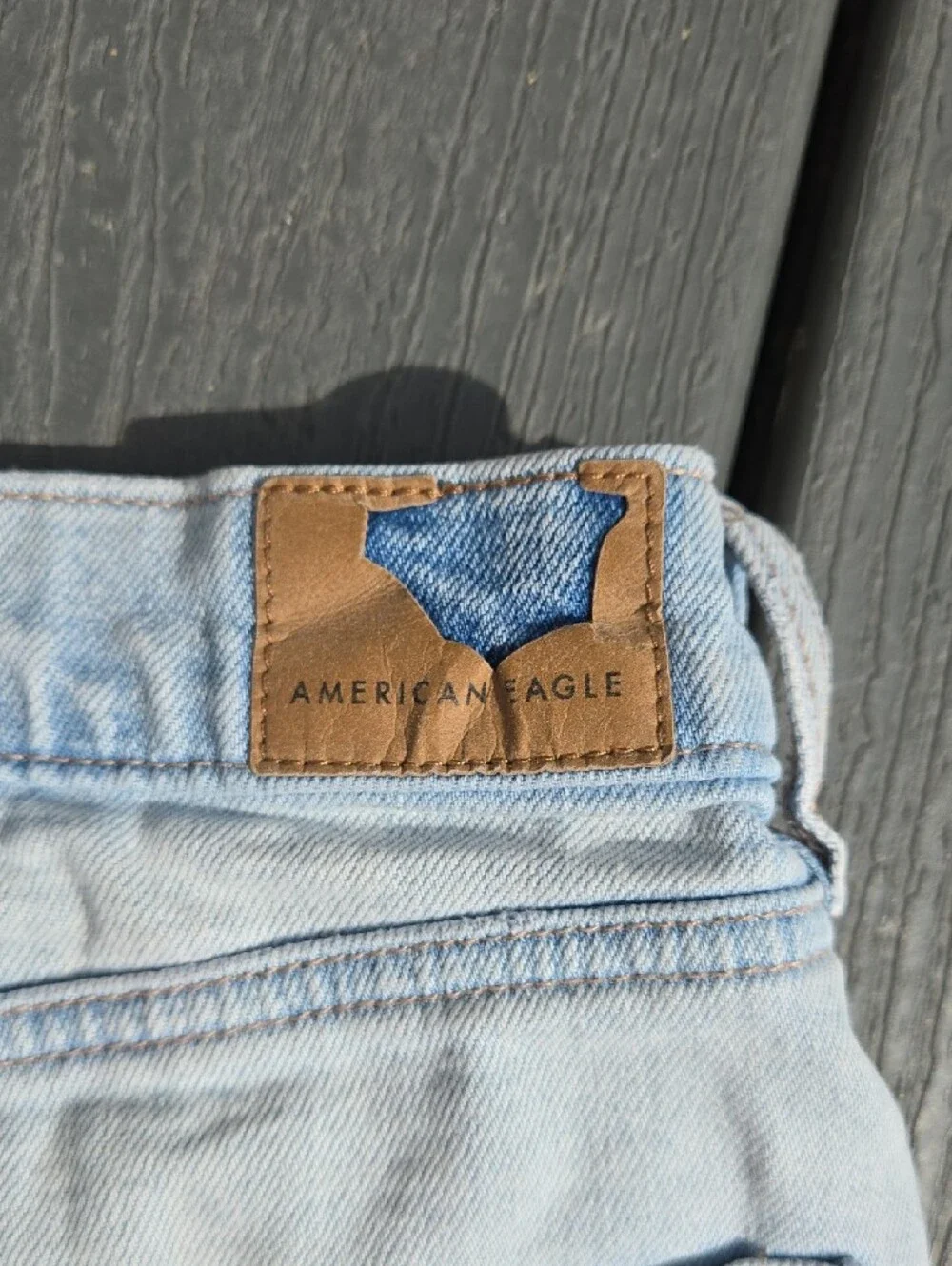American Eagle Outfitters Strigid Light Wash Distressed Denim Shorts